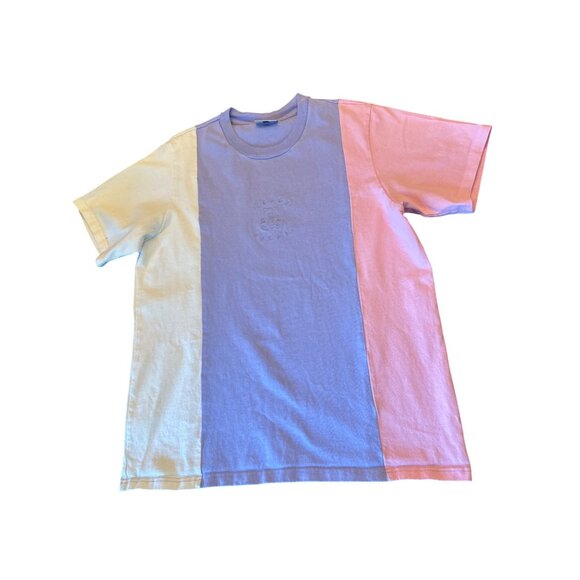 Teddy Fresh Colorblock Pink Purple White T-Shirt Large - Picture 1 of 6